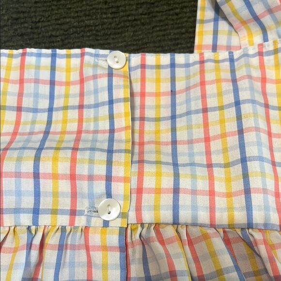 Blue, Yellow and Pink Smocked Ruffled Sundress with Flutter Sleeves - Picture 5 of 7